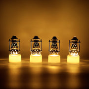 Flameless LED tealights arranged decoratively on a surface, creating a cozy ambiance.