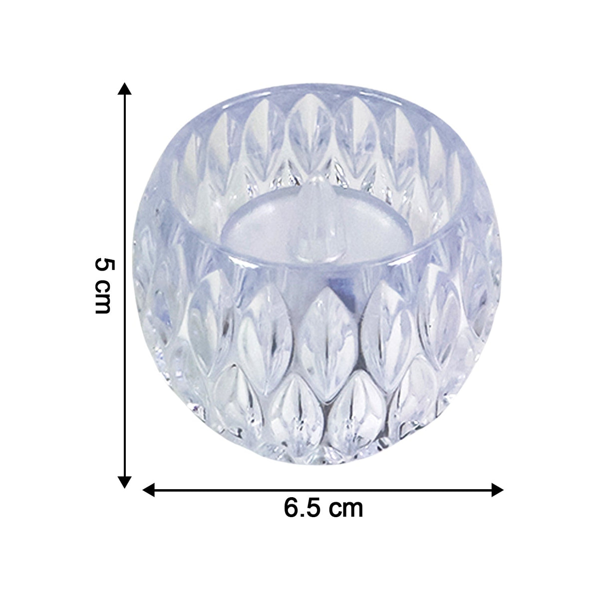 Crystal style LED lamp showing on/off switch and battery compartment