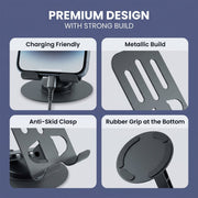 Compact adjustable phone stand for home and office