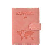 Elegant embossed world map print on travel passport wallet organizer