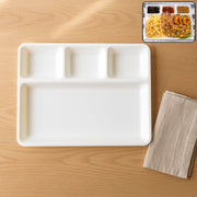 White 4-compartment serving tray for organized meals.