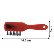 Size comparison showing compact form of shoe cleaning brush