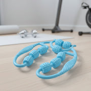 Massage roller providing targeted relief to leg muscles
