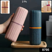 Two white portable toothbrush cases from a 2-pack set