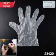 Clear plastic gloves for food handling and cleaning tasks