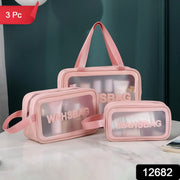Close-up of the waterproof material and sturdy zipper on a BeautyBare travel makeup bag.
