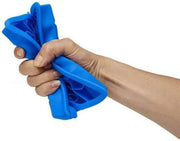 Silicone ice cube tray placed on a kitchen counter.