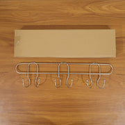 Compact wall mounted hook rack for small spaces