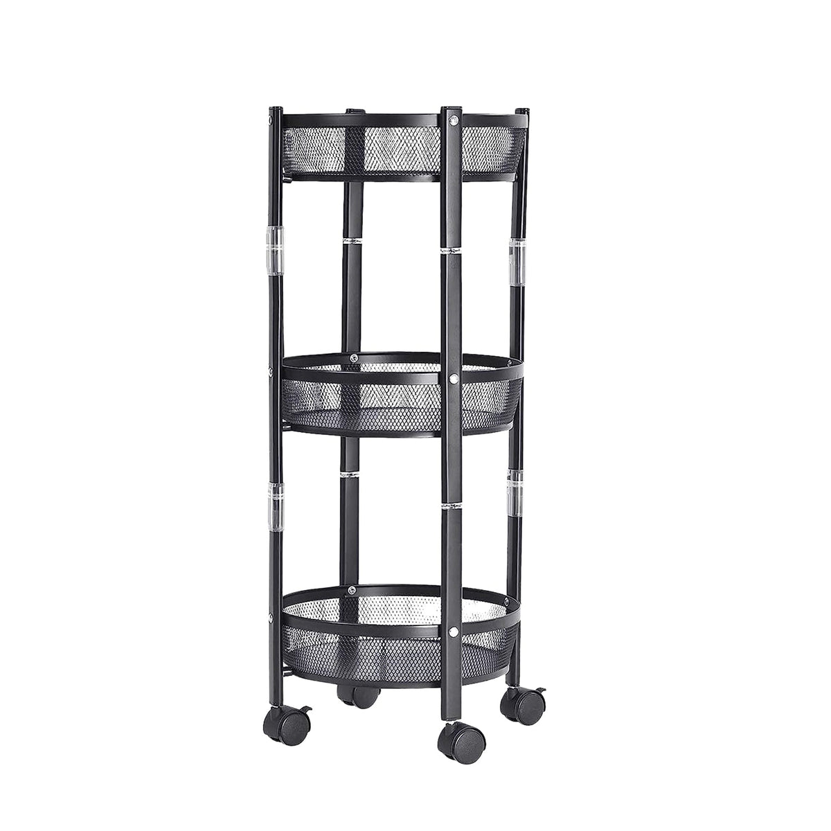 Durable metal mesh storage trolley with powder-coated frame